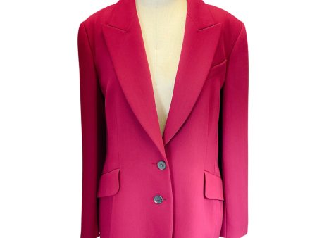 Carolina Herrera Raspberry Classic Two-Button Crepe Blazer Online now