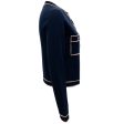 Chanel Navy Blue Cashmere Cardigan with Pink Trim Online now