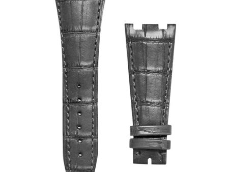 Audemars Piguet Royal Oak Offshore Black Alligator Leather Custom Strap with Black Stitching 42mm on Sale