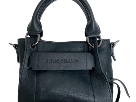 Longchamp Black Leather Extra Small 3D Crossbody Bag Supply