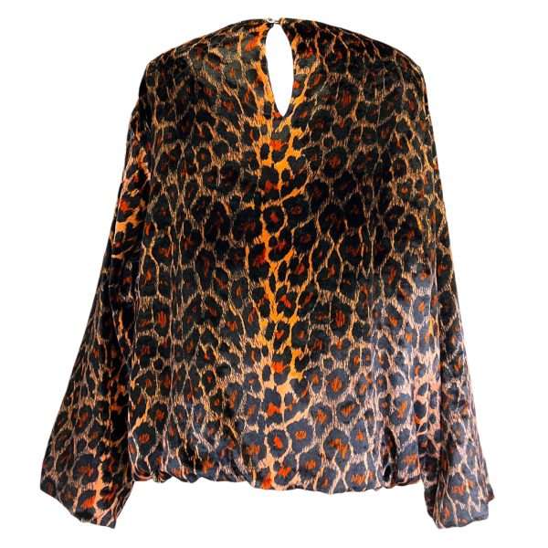 Dries Van Noten Black   Orange Leopard Printed Velvet Top Sale