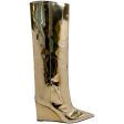 Jimmy Choo Gold Metallic Blake Wedge Boots Hot on Sale