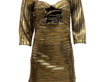 Love Shack Fancy Gold Thompson Bodycon Dress Cheap