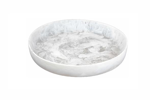 MEDIUM ROUND BOWL IN WHITE SWIRL For Sale