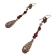 Chanel Purple   Gold Glass and Crystal Long Dangle Earrings Sale