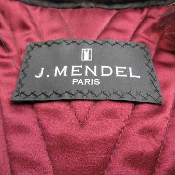 J. Mendel Burgundy Fox Fur Trimmed Quilted Leather Vest Discount