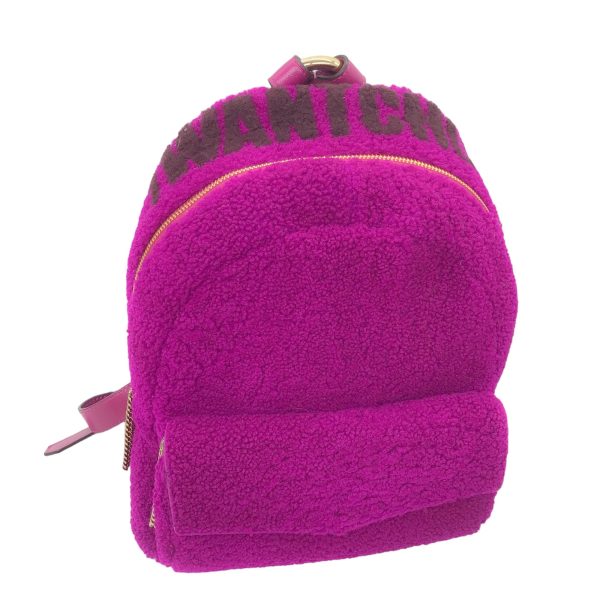 Jimmy Choo Cassie Magenta   Grape I Want Choo Logo Intarsia Sherling Backpack Online