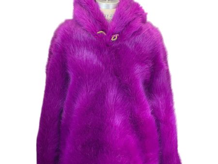 Stella McCartney Purple Hooded Faux Fur Adan Jacket Online Sale