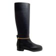 Pierre Hardy Black Leather Tall Pull On Boots With Gold Zipper Detail Discount