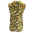 Marni Black Multi Lovers Prairie Sable Floral Printed Sleeveless Cowl Neck Crepe Blouse on Sale