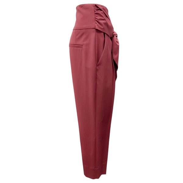 Brunello Cucinelli Mauve Cropped Wool Pants Online