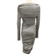 Michael Kors Collection Banker Mel Grey Ruched Gathered Dress on Sale