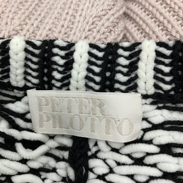 Peter Pilotto Beige   White   Black Wool Knit Poncho   Cape For Sale