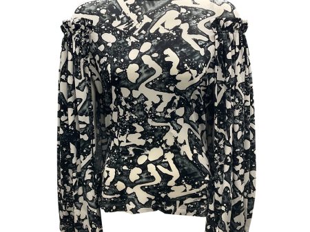 Stella McCartney Black   White 2022 Printed Stretch Jersey Top Online Hot Sale