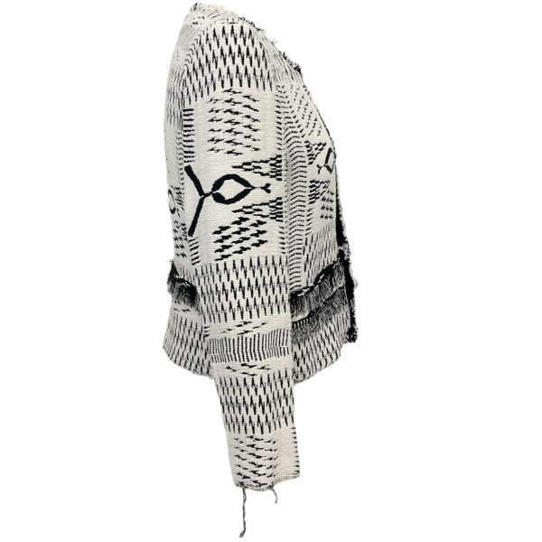 Iro Black   White Knit Print Open Front Kerr Jacket Sale