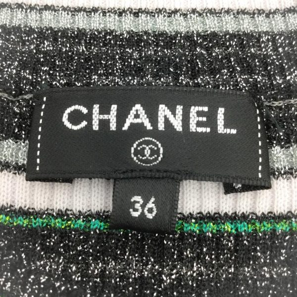 Chanel Black   Green   Gray Striped Tee Shirt Supply