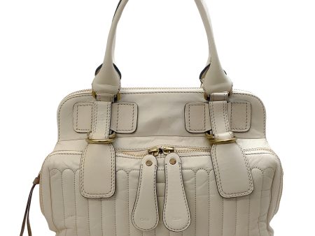 Chloe Ivory Leather Quilted Satchel on Sale