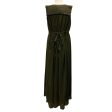 Deveaux Olive Green Sleeveless Plisse Maxi Dress Hot on Sale