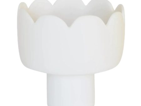 FLEUR SMALL PEDESTAL BOWL IN WHITE Online now