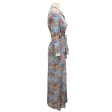 L Agence Blue   Brown Printed Button-down Silk Maxi Dress For Discount