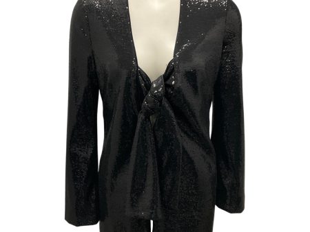 Galvan London Black Sequined Tie-Front Jacket Fashion