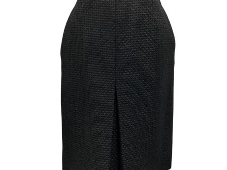 Chanel Black 2009 Front Pleat Wool Tweed Skirt on Sale