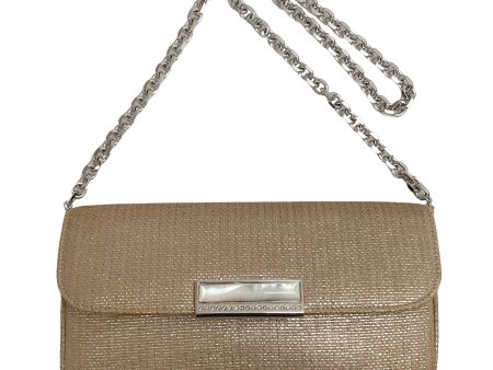 Judith Leiber Gold Tweed Raffia Bag with Mother of Pearl Clasp Sale