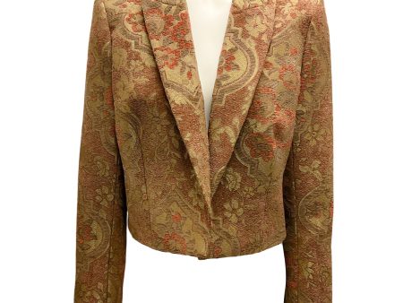 L Agence Green Multi Tapestry Jen Cropped Blazer Online now