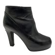 Chanel Black Platform Leather Ankle Boots Online