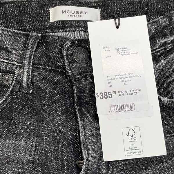 Moussy Vintage Black Checotah Mid-Rise Skinny Cropped Jeans For Discount