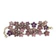 Chanel Purple Glass Flowers with Rhinestones Bracelet Hot on Sale