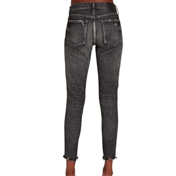 Moussy Vintage Black Checotah Mid-Rise Skinny Cropped Jeans For Discount