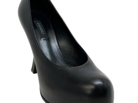 Casadei Black Leather Minorca Platform Pumps Online Hot Sale