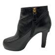 Chanel Black Platform Leather Ankle Boots Online