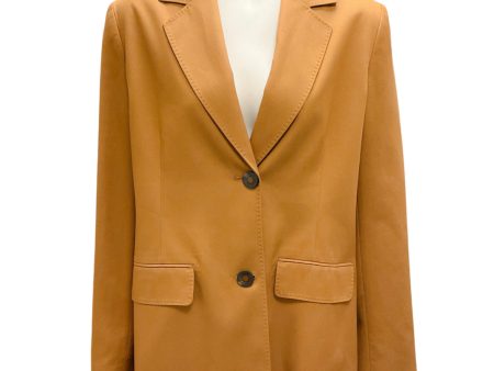 Malej Camel Two-Button Cotton Blazer For Cheap