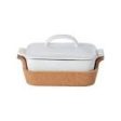 ENSEMBLE SMALL RECTANGULAR COVERED CASSEROLE WITH CORK CRADLE For Cheap