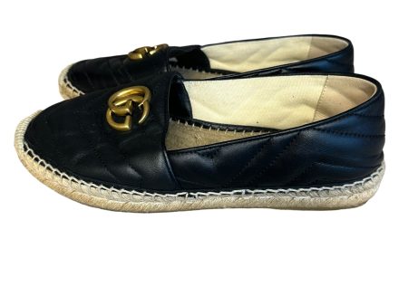 Gucci Black Marmont Leather Espadrille Online Hot Sale