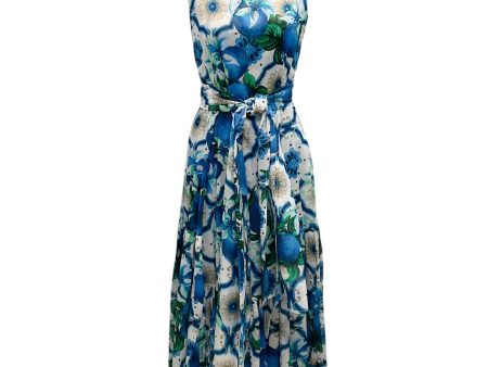 Samantha Sung Sea Blue Amanda Sicilian Lemon Boat Midi Dress on Sale