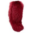 Sonia Rykiel Burgundy Knee-High Lamb Fur Boots on Sale