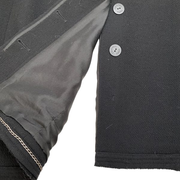 Chanel Black Crepe Double Breasted Jacket with Tails Discount