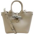 Longchamp Extra Small Ivory Leather Le Roseau Tote For Sale