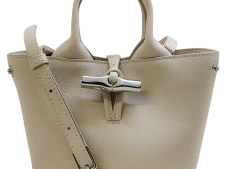 Longchamp Extra Small Ivory Leather Le Roseau Tote For Sale