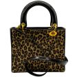 Christian Dior Brown Leopard Pony Lady Bag For Sale