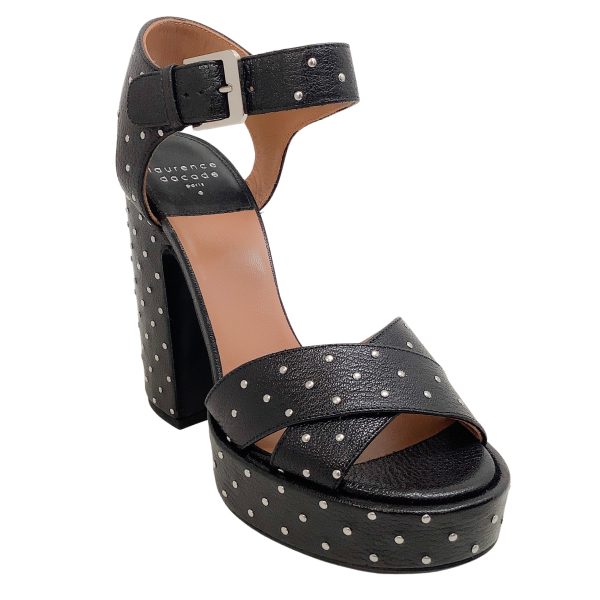 Laurence Dacade Black Leather Rosange Studded Platform Sandals Online now