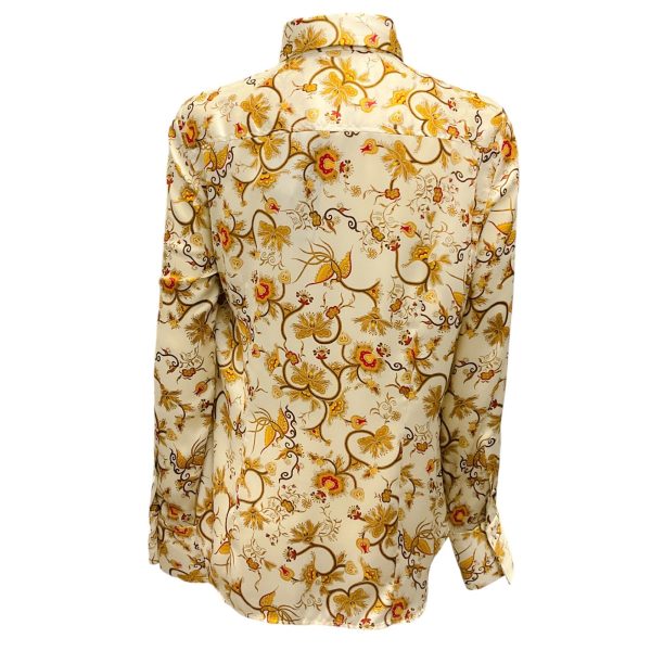 Barbara Bui Ivory   Gold Multi Printed Satin Shirt Online Sale