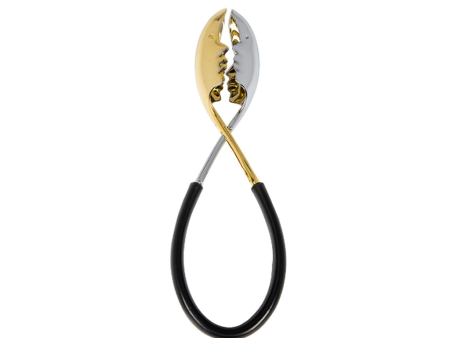 KISS STAINLESS & GOLD TONGS WITH BLACK HANDLE on Sale