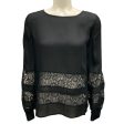 L Agence Black Lace Trimmed Silk Top Online now