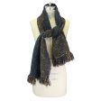 Chanel Blue Multi Fringed Wool Tweed Knit Scarf Online