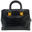 Versace Vintage 1990 s Black Croc Embossed Satchel Online