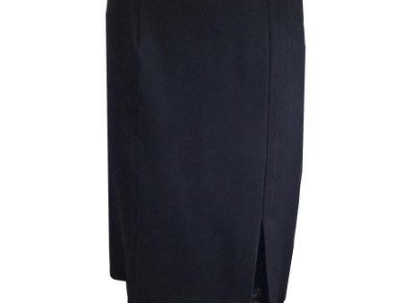 Giambattista Valli Black Lace Trimmed Crepe Skirt Fashion